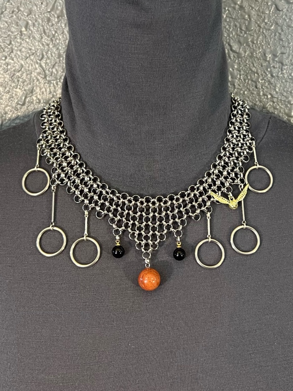 Quidditch Through the Ages Harry Potter Handmade Chainmail Necklace Gold Snitch